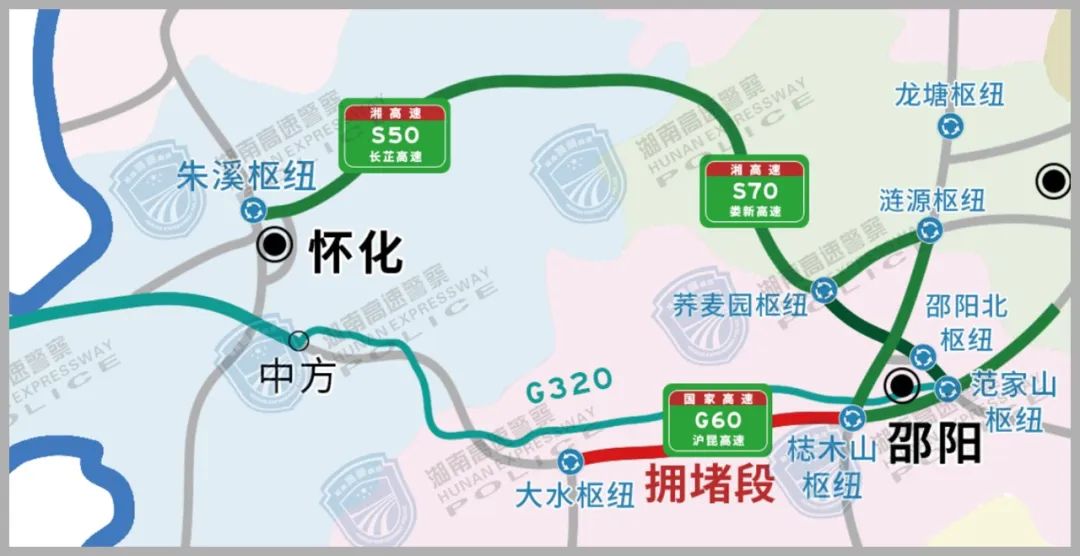 (五)g60沪昆高速与g0421许广高速交汇的塔岭枢纽互通路段绕行线路图