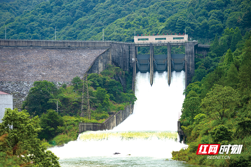 6月7日 浏阳株树桥水库三大闸同时泄洪