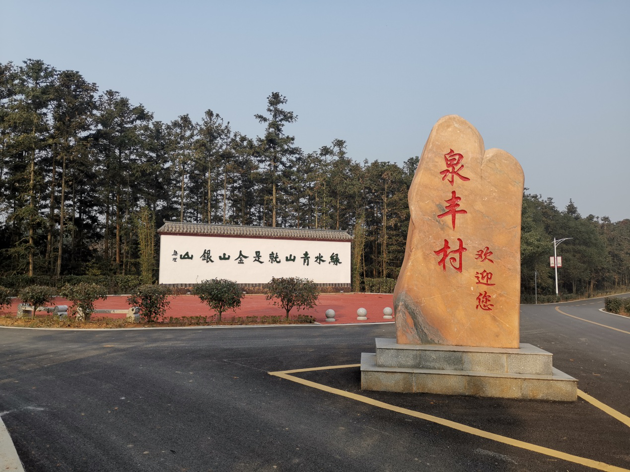 泉丰村整洁干净的乡村道路.