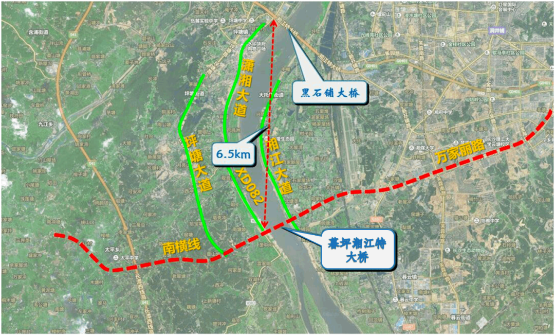 "暮坪湘江特大桥是s326浏阳澄潭江至宁乡沙田公路工程,也就是南横线的