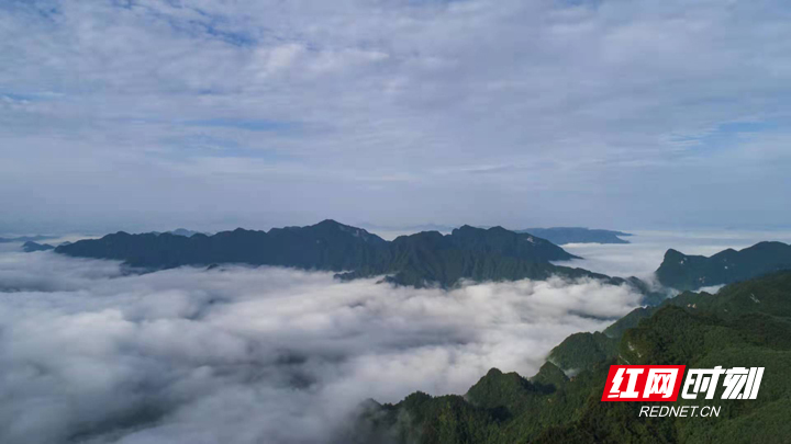 雨后放晴 张家界桑植西界云雾缭绕云海翻腾