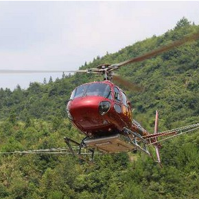 古丈：直升机飞越山岭防治马尾松毛虫