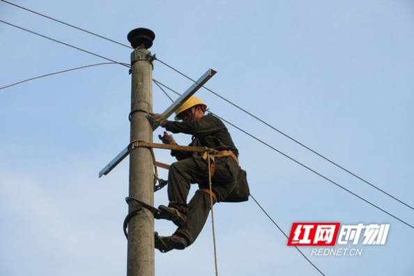 突遭强雷暴雨袭击  国网员工紧急抢修故障线路