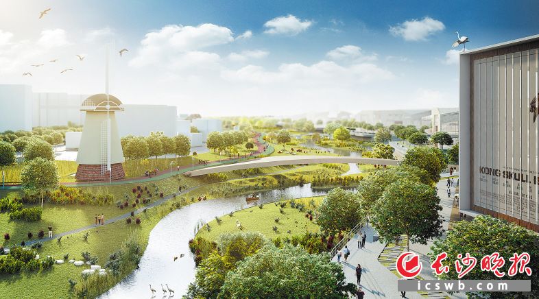 　　圭塘河井塘段城市“双修”与海绵建设示范公园效果图，未来其将以最强“海绵体”、最智慧河道、最丰富的滨水公园、最长液晶天幕的“四最”形态惊艳亮相。   资料图片