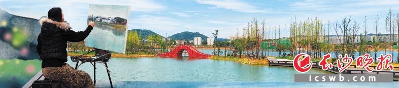 昔日湖水黑臭、污泥遍地、环境脏乱的后湖,如今已蝶变为碧波荡漾的美丽生态湖。岳麓区委宣传部供图