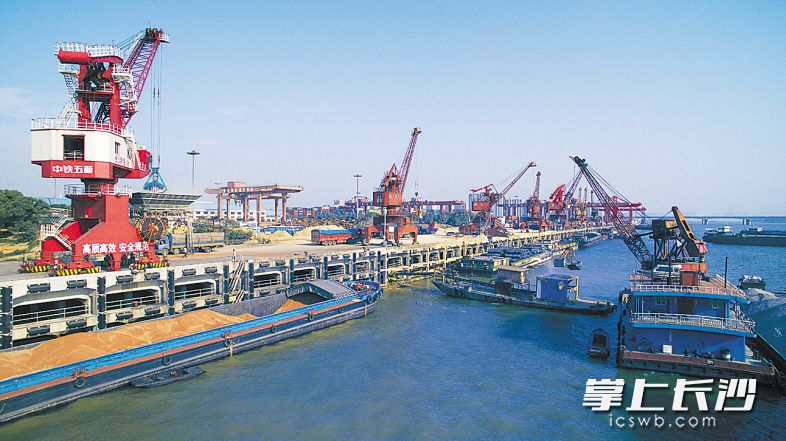 　　↑长沙霞凝港是长沙连通世界的“桥头堡”之一。　　长沙晚报记者 邹麟 摄