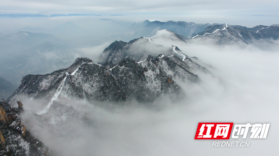 张家界武陵源：天子山雪景雾凇云海三景齐现