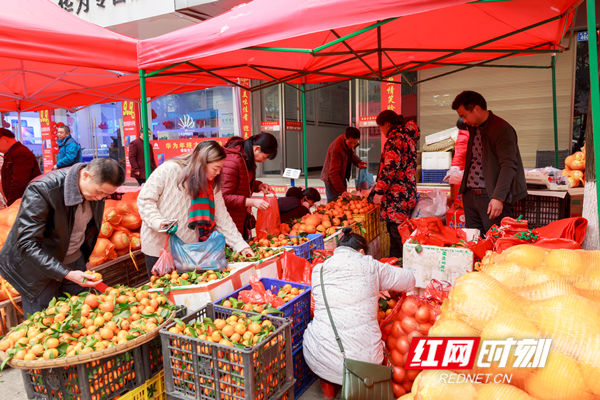 市民在水果摊前选购水果。（登峰）