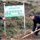 田坪镇开展义务植树活动助力乡村振兴