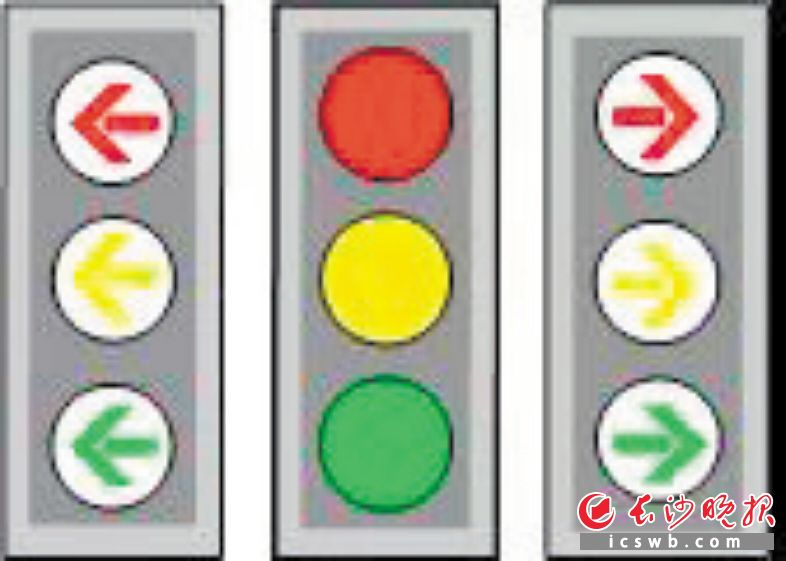 　　新版交通信号灯样式。长沙交警供图