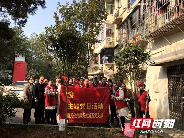 建设路街道霞光社区与辖区单位共栽“同心树”