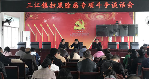 扫黑除恶进行时｜三江镇开展扫黑除恶专项斗争谈话会
