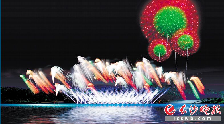 　　“中国航天日”焰火晚会效果图  长沙市文旅广电局供图