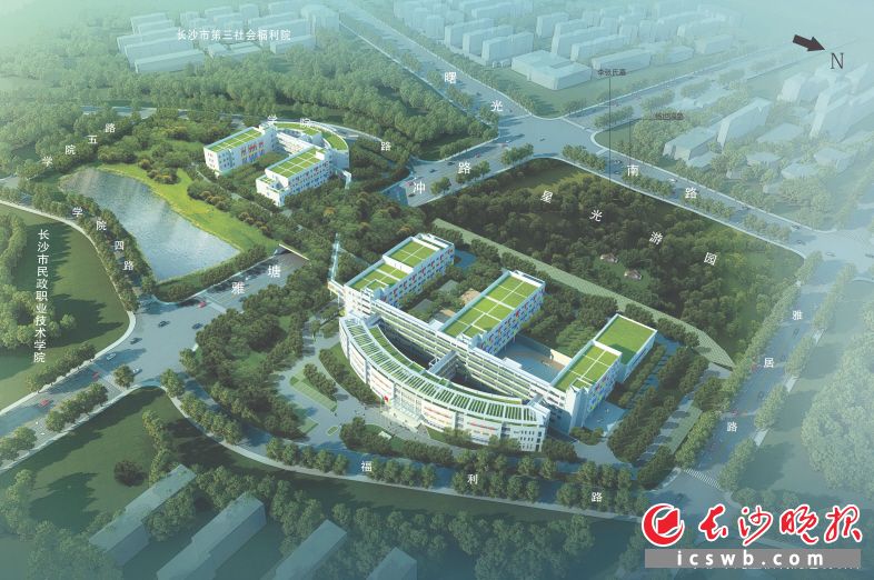 　　长沙市儿童福利院项目鸟瞰图