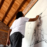 “情系浏阳河”巨幅长卷原生态绘画正式开笔