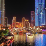 天津：万人观桥夜迷人