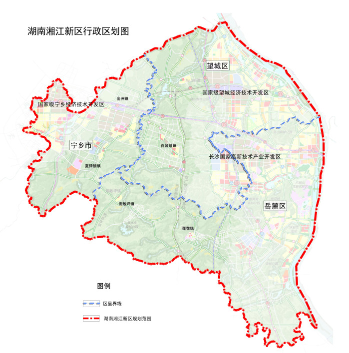 望城区喻家坡街道等8个街道以及宁乡市金洲镇,覆盖长沙高新技术产业