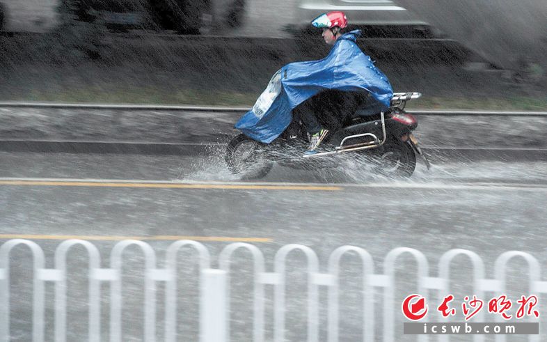 　　7日上午，长沙迎来持续强降雨。长沙晚报全媒体记者 余劭劼 摄