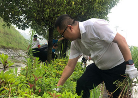 县工业集中区积极开展清除杂草主题党日活动