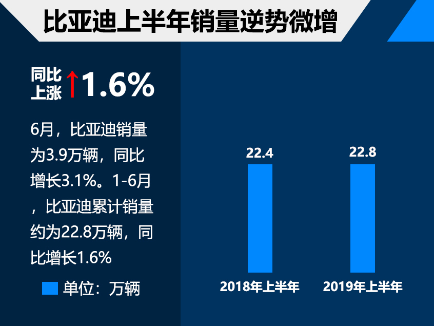 比亚迪上半年销量公布