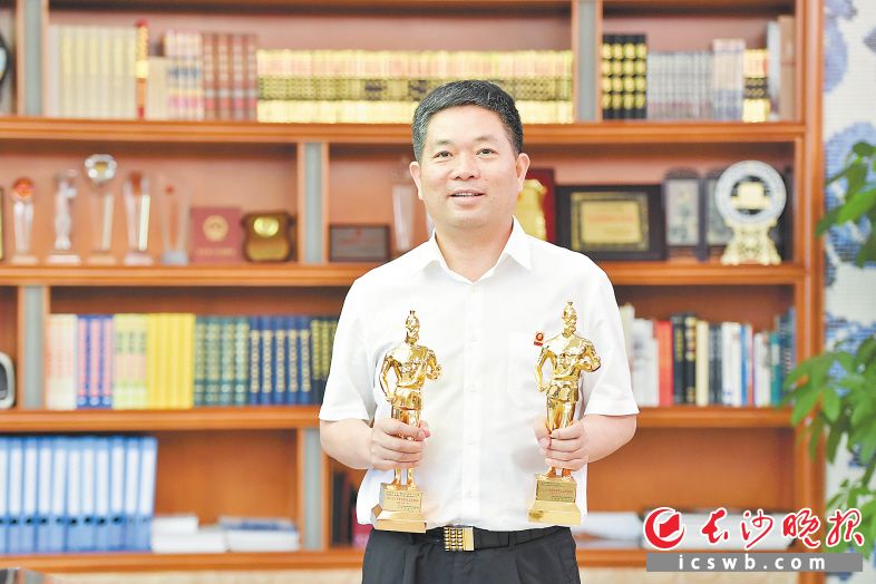 　　从2011年至今，湖南东方红建设集团先后五获鲁班奖。这是集团董事长雷希文。长沙晚报全媒体记者王志伟 摄