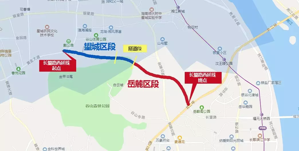 长望路西延线示意图