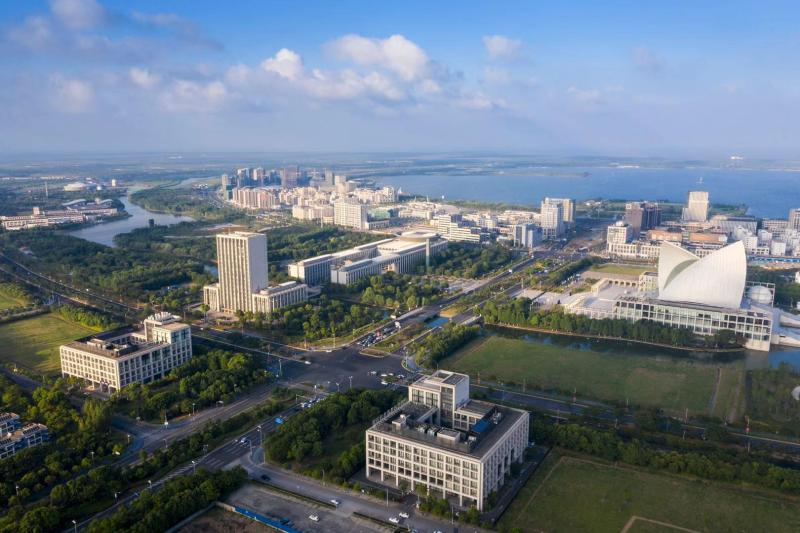 俯瞰临港主城区。 孟雨涵 摄