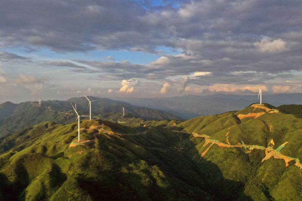 8月28日无人机拍摄的湖南通道侗族自治县双江镇黄沙岗.