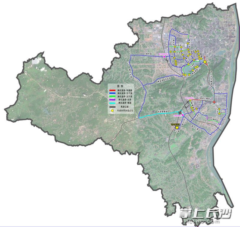 图为湖南湘江新区100平方公里城市范围的开放道路项目