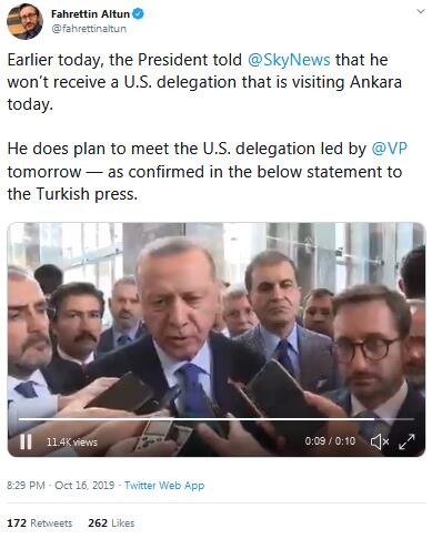 法赫尔丁 阿尔通推特截图