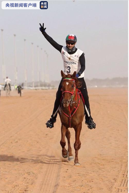 △迪拜王储哈姆丹在赛马比赛中获胜