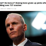 波音CEO放弃今年奖金 因被批空难后钱没少拿