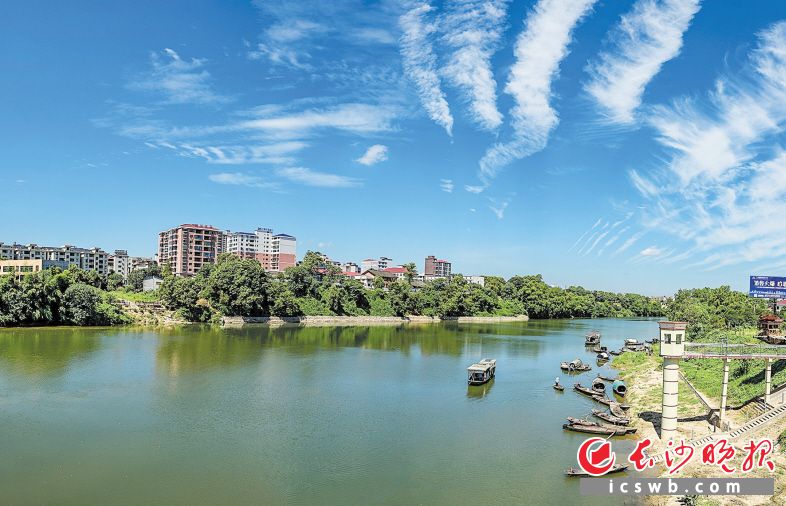 　　浏阳河从镇头镇境内穿过，只见天是蓝的，水是绿的，宛如一幅清新养眼的画卷。    长沙晚报全媒体记者 陈飞 摄