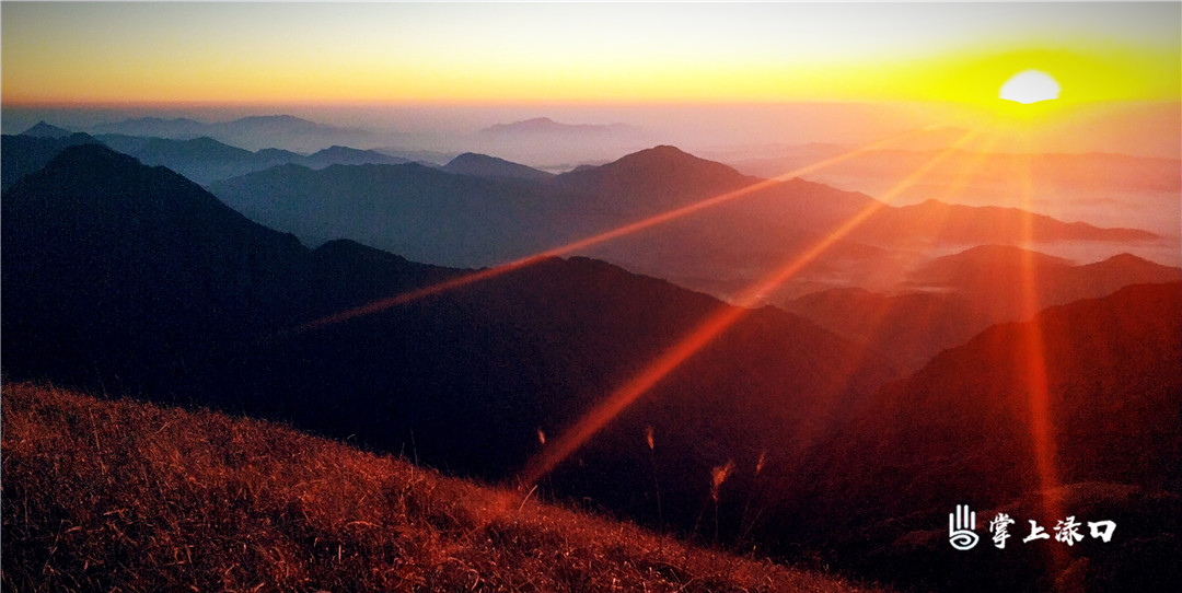 【圖片：避風港戶外】
清晨，一輪紅日從天邊濃密云海中噴薄而出,，武功山絕美日出就在眼前,。