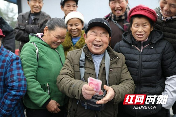 2019年1月6日,吉首市太平镇青干村金龙黄金茶种植户领到了合作社发放