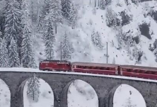 美如画！瑞士雪国列车 开往冰雪世界的梦幻列车