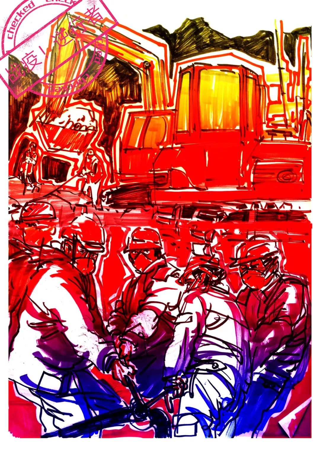 抗击疫情 / 速写黄帅宸 / 奋战 / 钢笔速写孙慈/ 战疫勇士/素描编辑