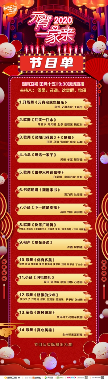 湖南卫视晚会节目表图片