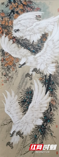 李功义的中国画《搏-致抗疫一线的白衣天使》