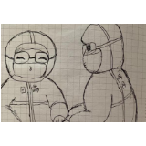 护士手绘图画 记录抗疫一线工作瞬间