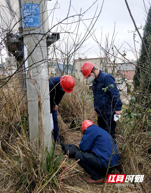 国网邵阳供电公司员工在一渡水镇桂山村，检查田间供电设备。（摄影：李君萃）_副本.jpg