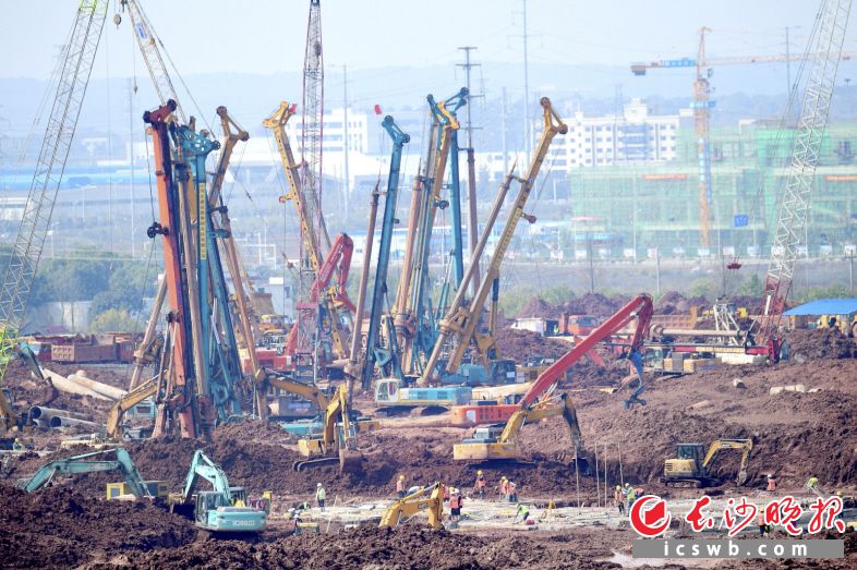 惠科项目建设现场，4500余名施工人员、数百台工程机械不分昼夜加紧施工。彭红霞 摄