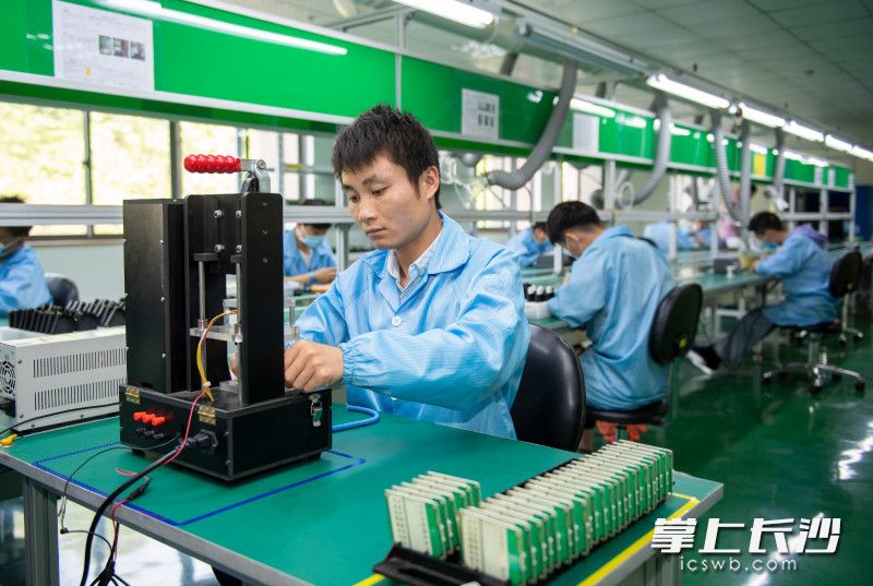 4月28日，纳雷科技生产车间，90后的技术工人们正在认真工作。长沙晚报全媒体记者 邹麟 摄