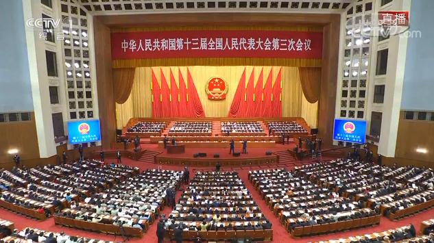 十三届全国人大三次会议举行第二次全体会议