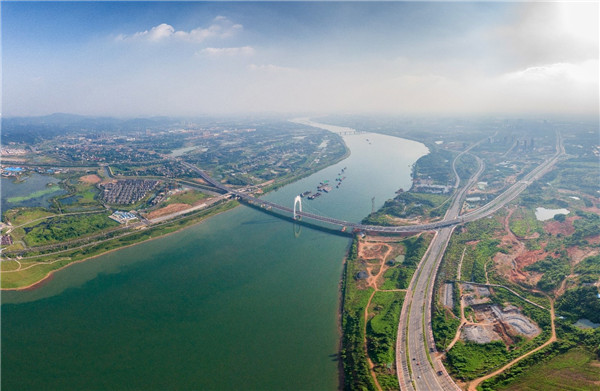 湘江大湾区航拍实景图