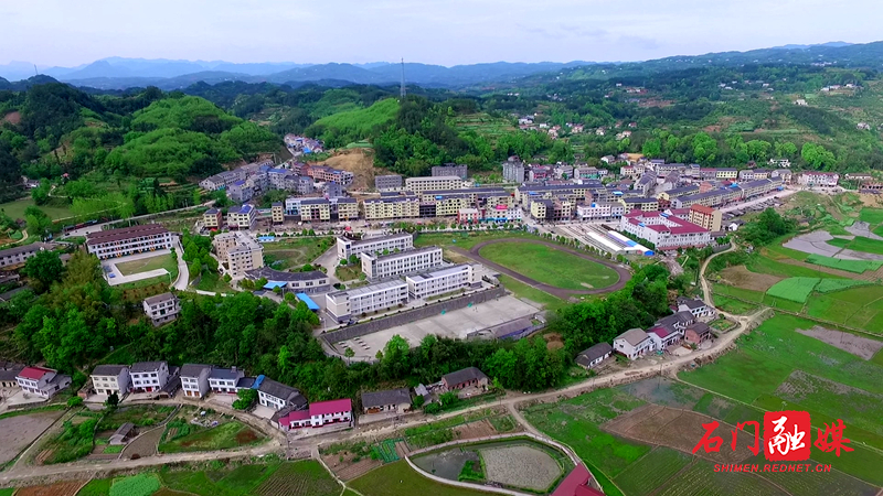 春天 商溪河 官丈坪 磨市全景 官庄 河流 水田 乡村公路(7.