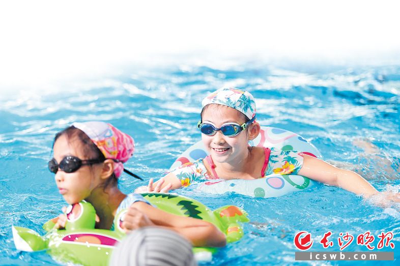 　　↓暑期向中小学生免费开放游泳场馆得到了家长和孩子们的一致好评。王志伟 摄