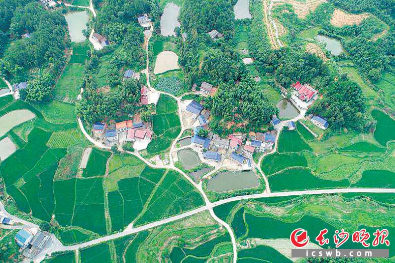 　　航拍之下的宁乡青山桥镇风光秀美。均为受访者供图