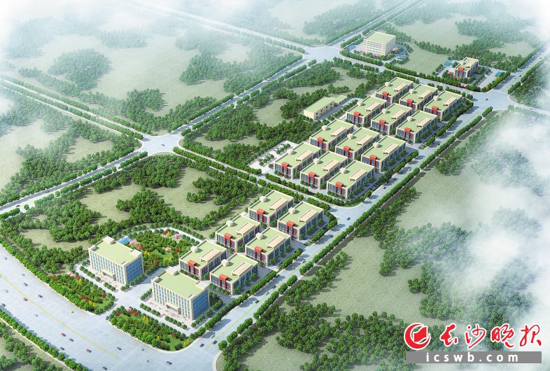 　　东湖创新谷（湖南省农业科学院农业科技成果推广中心）项目效果图。受访方供图