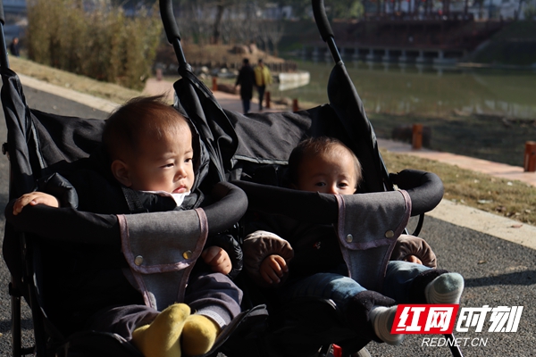 一岁的双胞胎兄弟李奥宸、李奥则也是公园常客.jpg